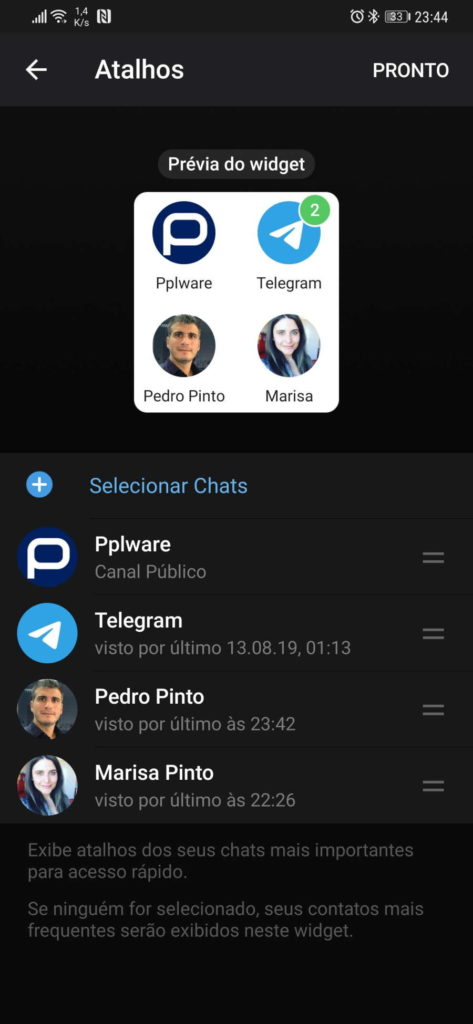 Telegram novidades versão grupos melhorias
