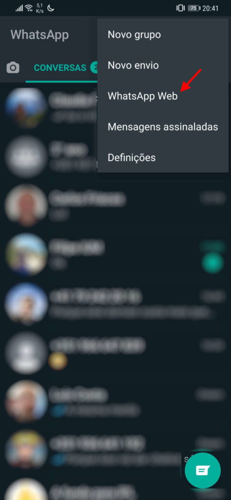 WhatsApp segurança impressão digital face PC