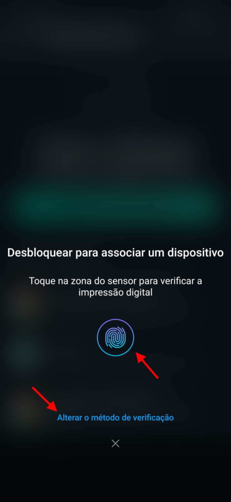 WhatsApp segurança impressão digital face PC