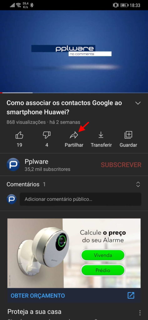 YouTube VLC música Android ecrã