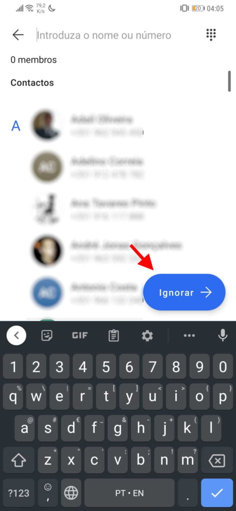 grupos mensagens Signal contactos mover