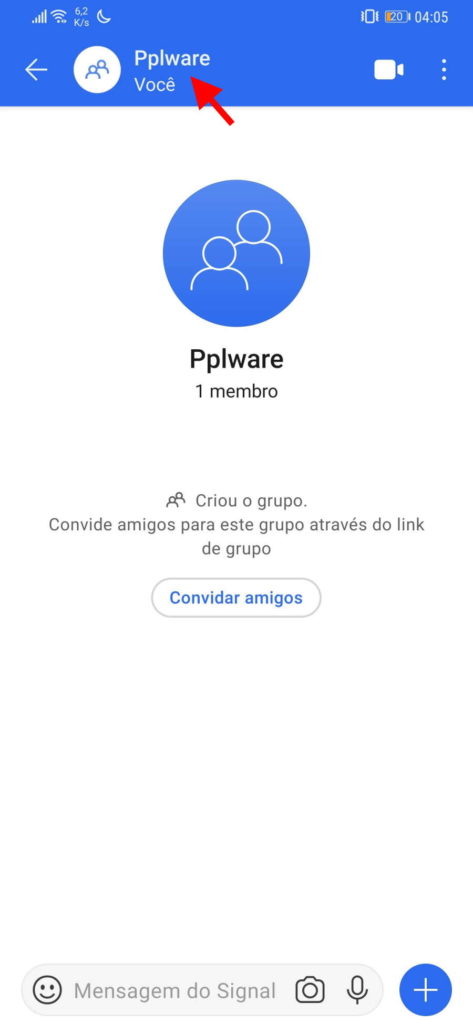 grupos mensagens Signal contactos mover