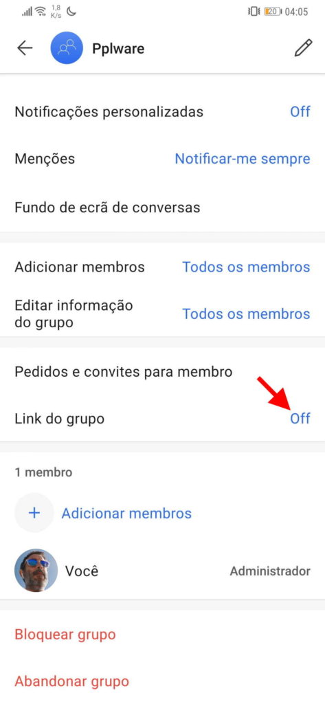grupos mensagens Signal contactos mover