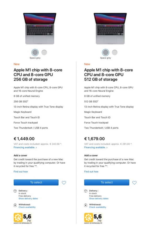 Apple índice reparabilidade iPhone França