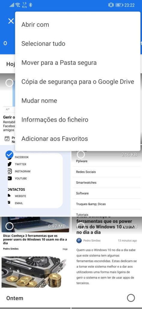 Google Files ficheiros Favoritos Android