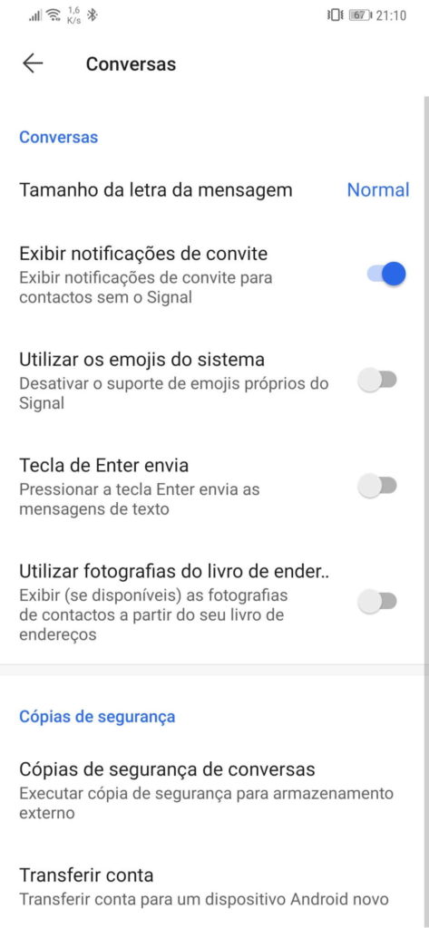 Signal migrar conta smartphone novidade