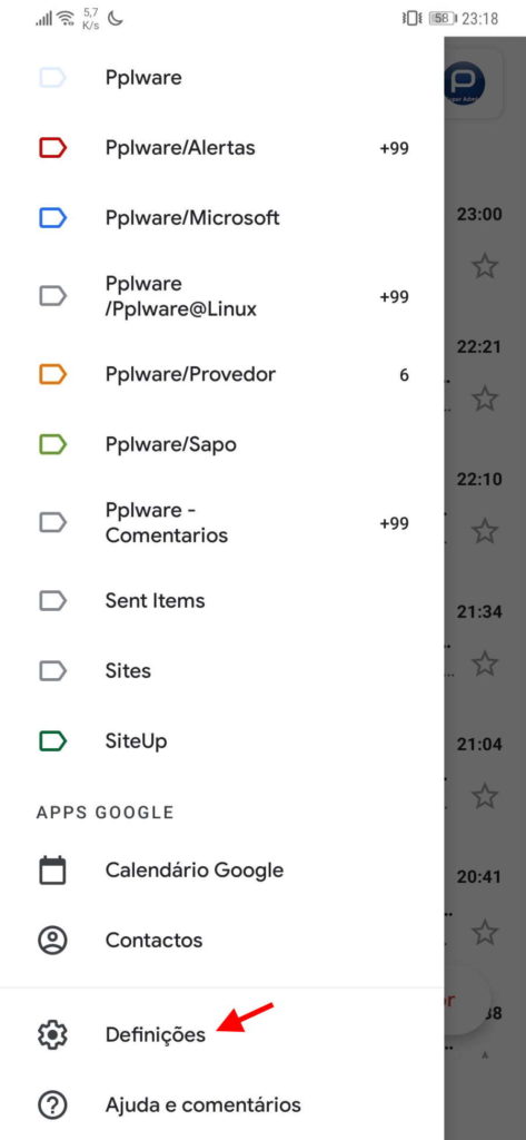 chat Google Gmail Android ativar
