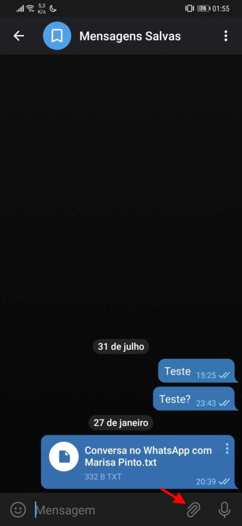 Telegram vídeo espaço comprimir smartphone