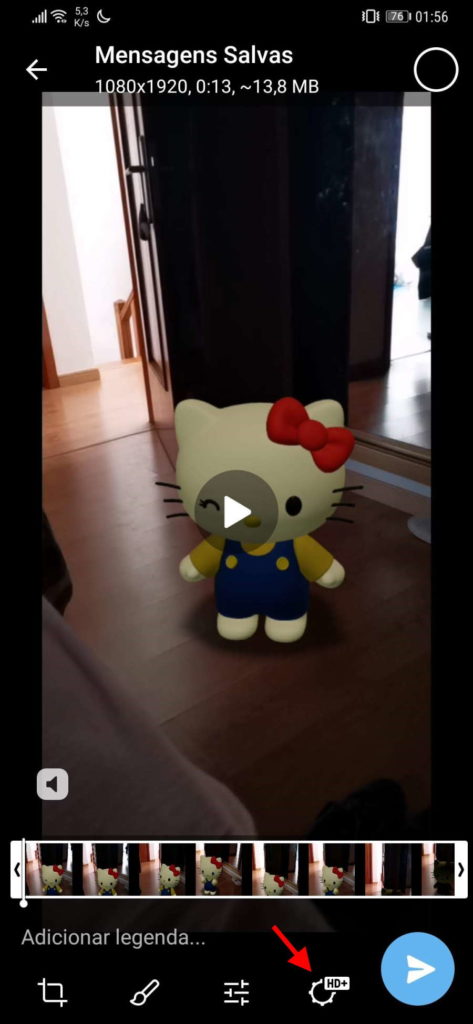 Telegram vídeo espaço comprimir smartphone