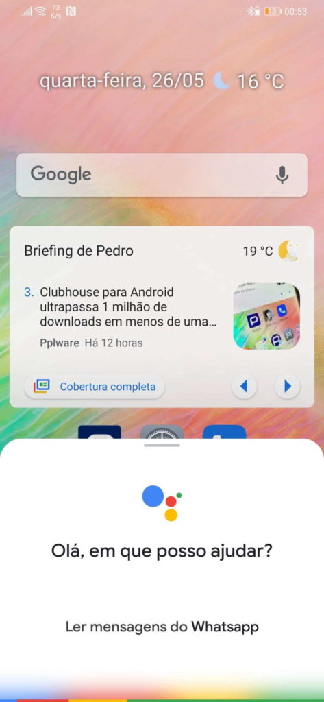 WhatsApp Assistente Google mensagem Android