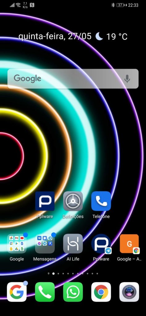 Android wallpaper WellPaper utilização informação