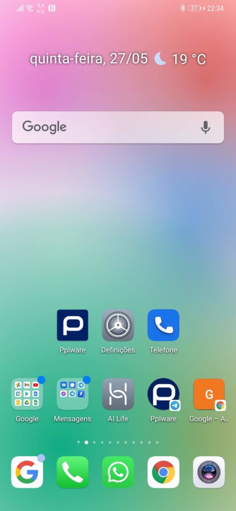 Android wallpaper WellPaper utilização informação
