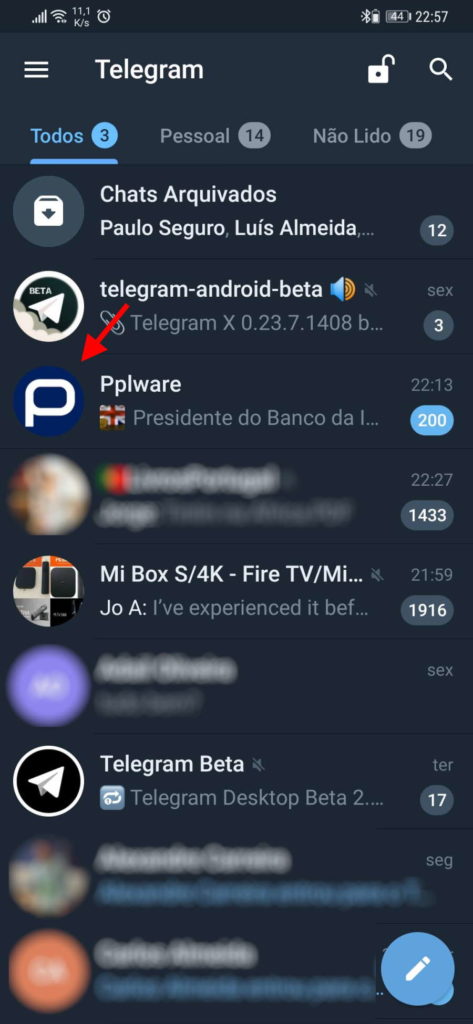 Telegram mensagens contactos ler funcionalidades