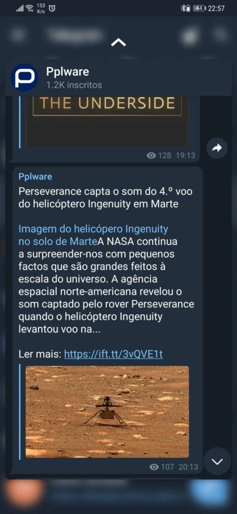 Telegram mensagens contactos ler funcionalidades