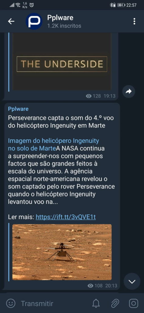 Telegram mensagens contactos ler funcionalidades