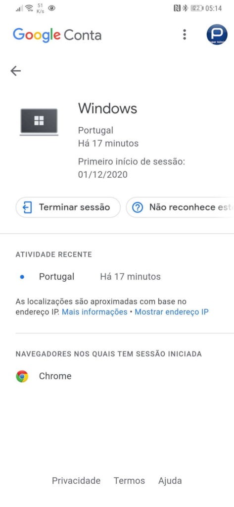 Google conta segurança proteção acesso