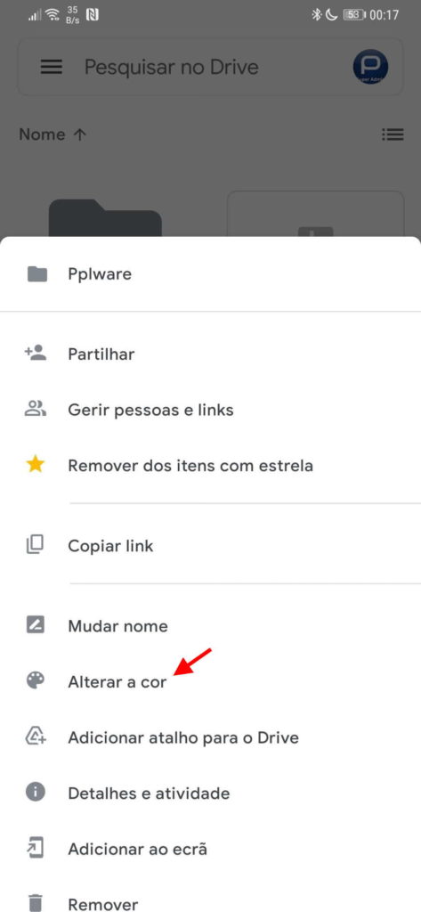 Google Drive cores pastas organizar