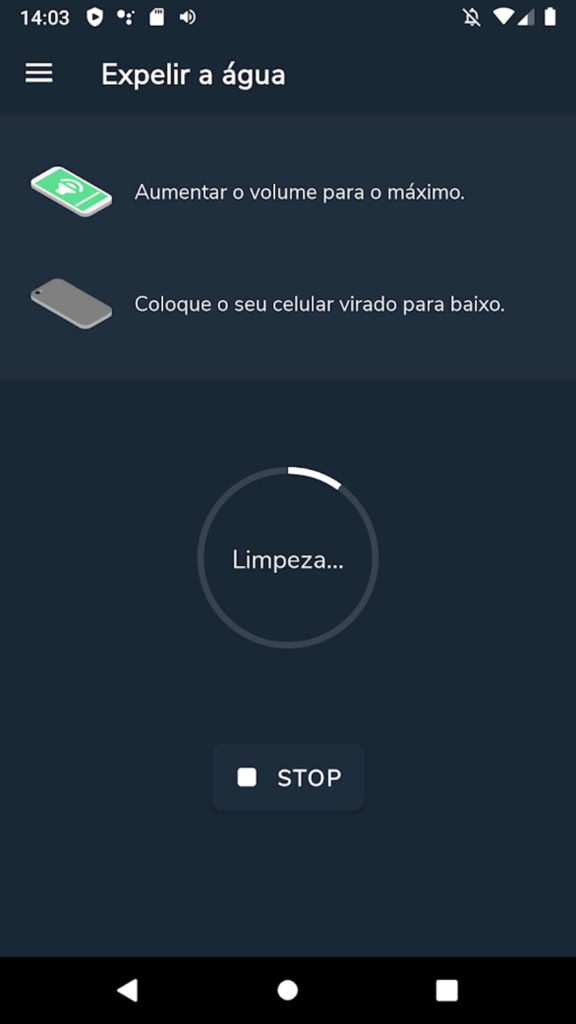 altifalante água smartphone limpar android