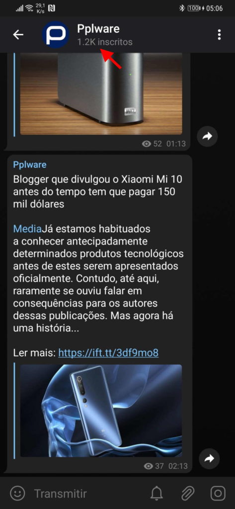 Telegram notificações contactos personalizar contactos