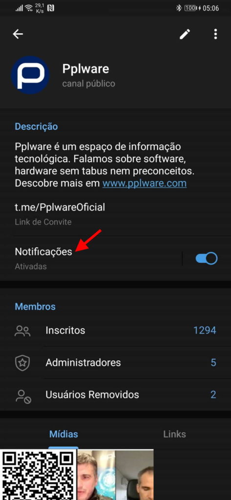 Telegram notificações contactos personalizar contactos