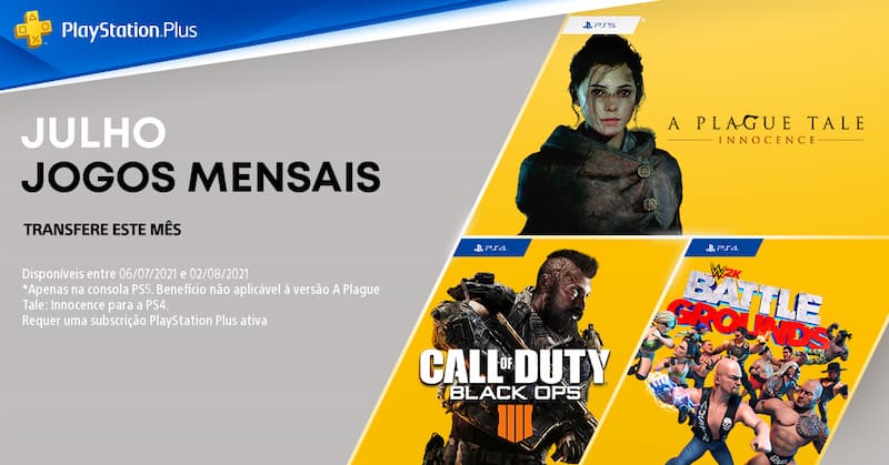 Jogos grátis no PS Plus para julho