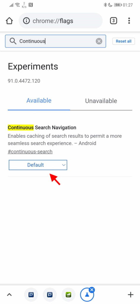 Chrome browser pesquisa resultados