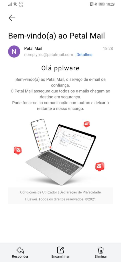 Huawei Petal Mail smartphones ecossistema