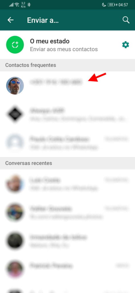 WhatsApp imagem reenviado marca mensagem