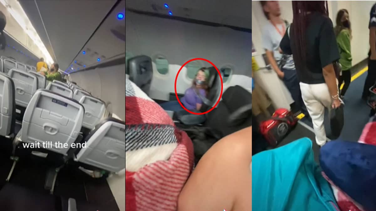TikTok: Vídeo mostra mulher colada ao seu assento depois de tentar fugir a meio do voo