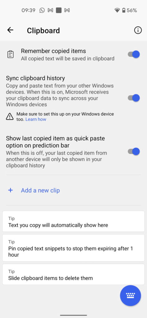Swiftkey Windows 10 Área Transferência Android