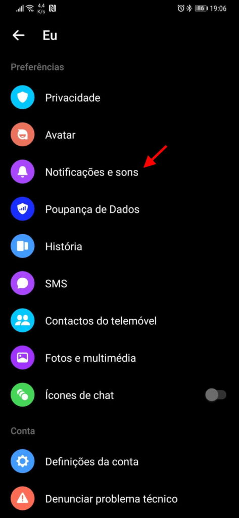 Messenger Facebook som mensagens alertas