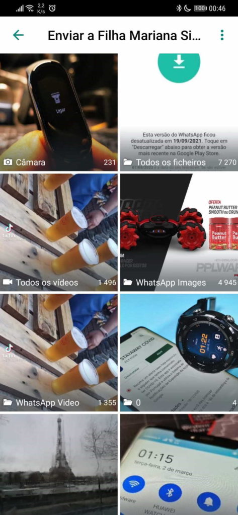 WhatsApp fotografias vídeos visualização única