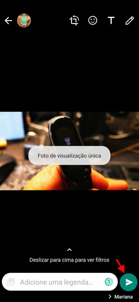 WhatsApp fotografias vídeos visualização única