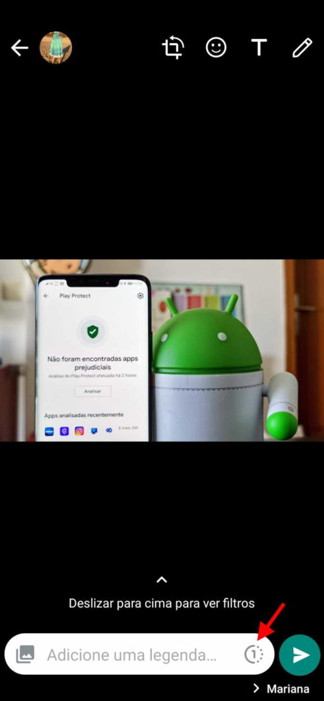 WhatsApp fotos vídeos visualização única