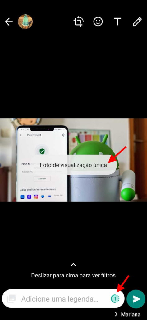 WhatsApp fotos vídeos visualização única
