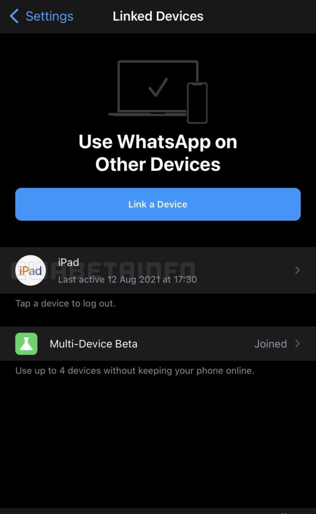 WhatsApp iPad multi dispositivo tablet