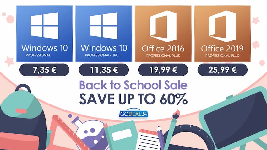 Promoção regresso às aulas com Windows 10 a partir de 7 euros, última semana!