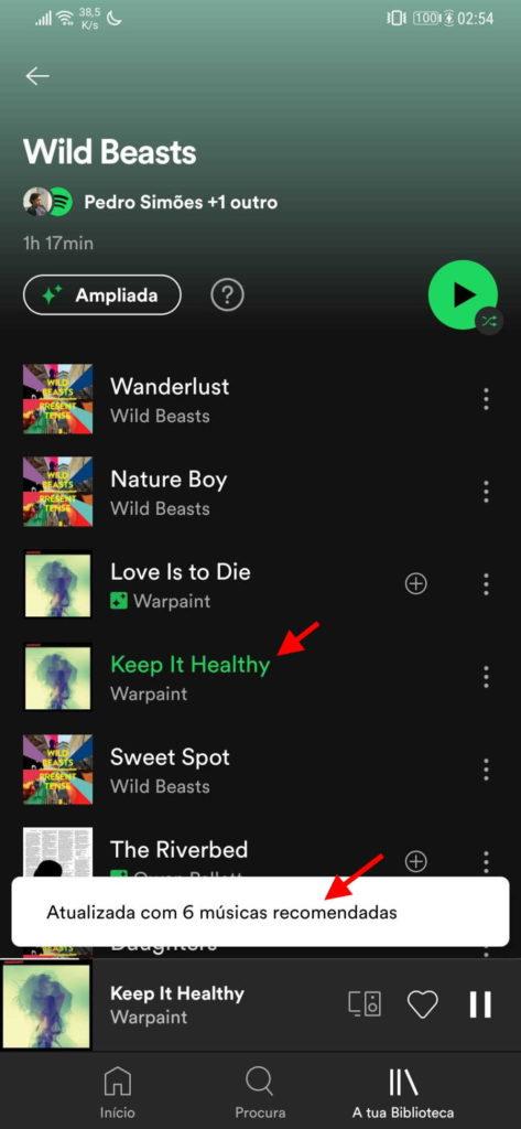 Spotify Ampliar música listas reprodução