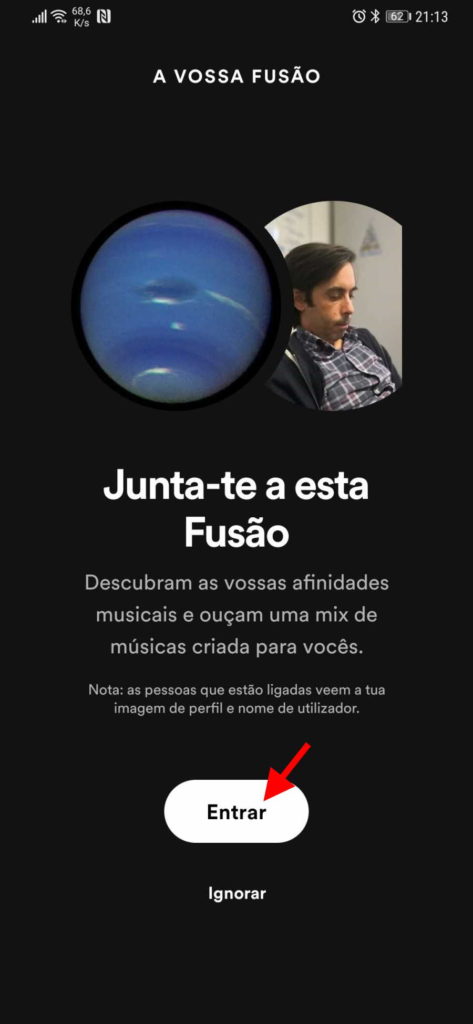 Spotify lista partilhada Fusão utilizadores