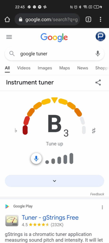 Google guitarra afinar browser apps