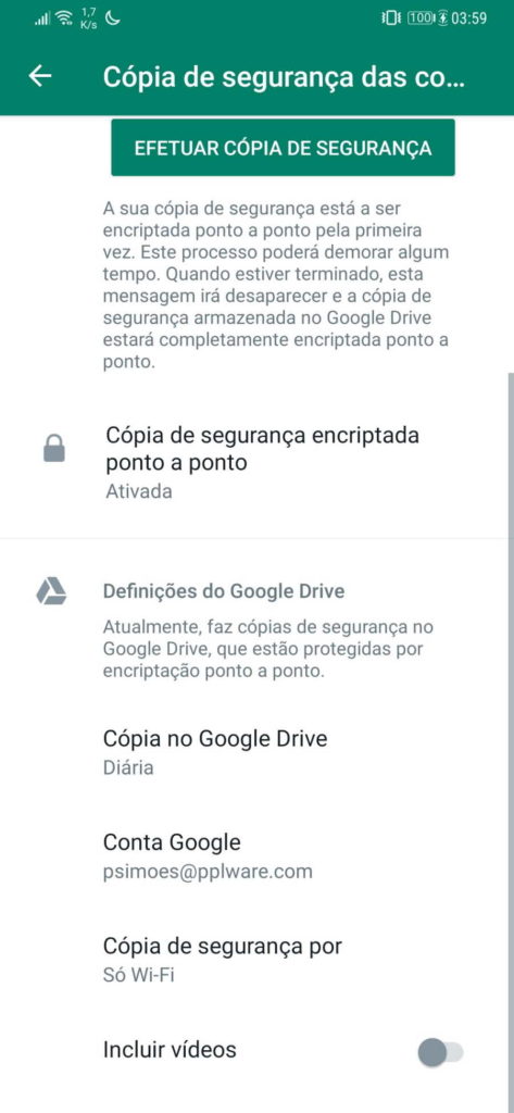 WhatsApp cifrar cópias segurança Facebook
