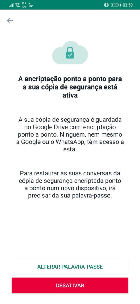 WhatsApp cifrar cópias segurança Facebook