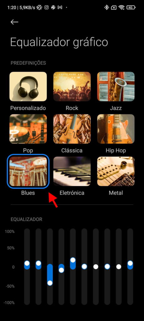 Xiaomo MIUI smartphone música equalizador