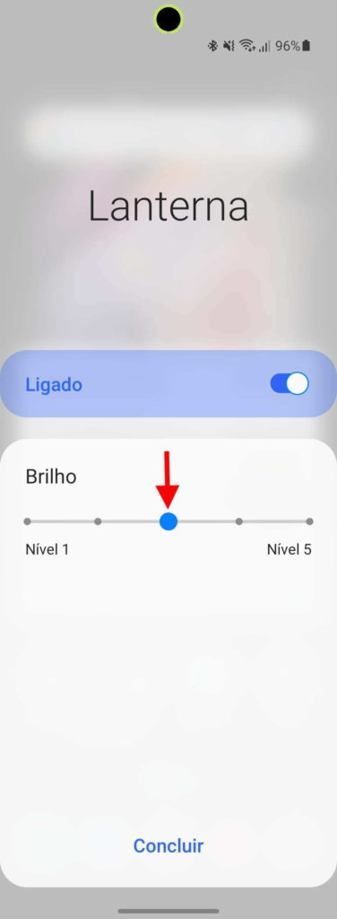 lanterna Samsung One UI luz smartphones