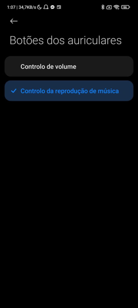 Xiaomi auscultadores smartphone botões som