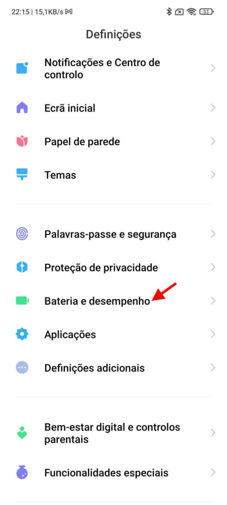 bateria Xiaomi MIUI poupar poupança