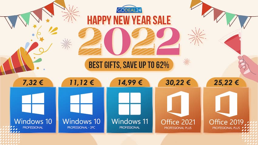 Feliz Ano Novo: promo especial para Windows e Office a partir de 7€