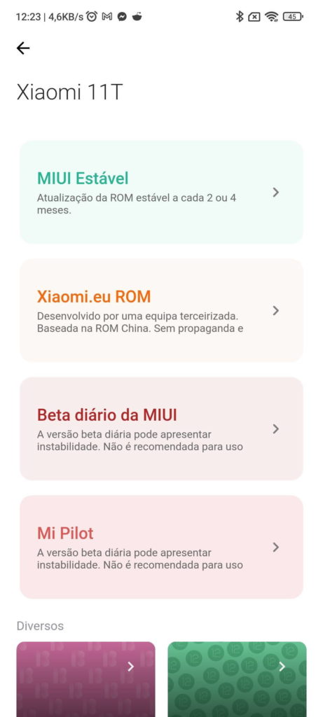 Xiaomi MIUI 13 informação versão smartphones