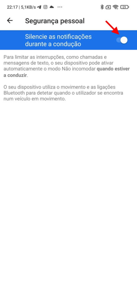 Android conduzir notificações segurança carros