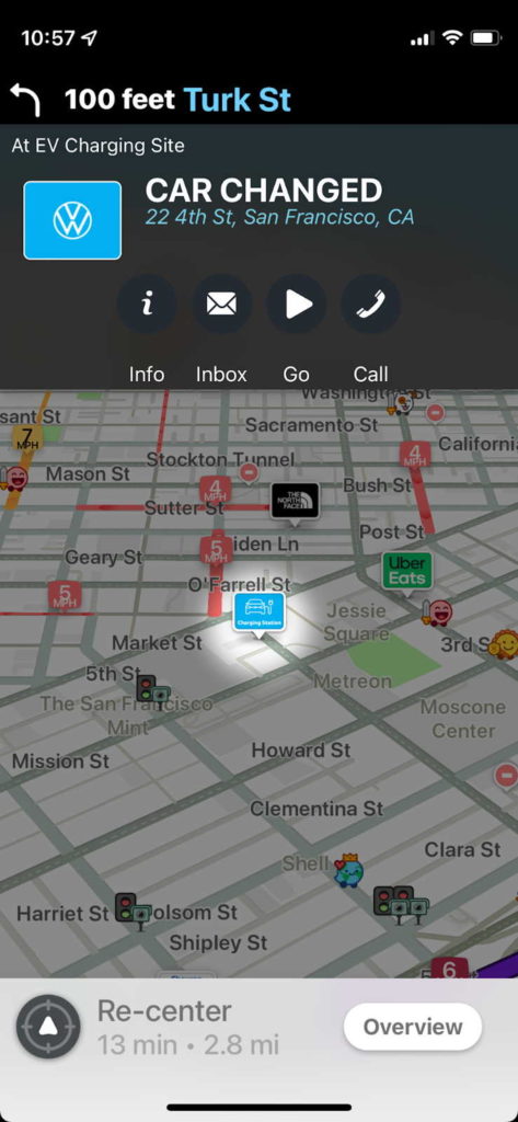 Waze carros elétricos carregadores Volkswagen